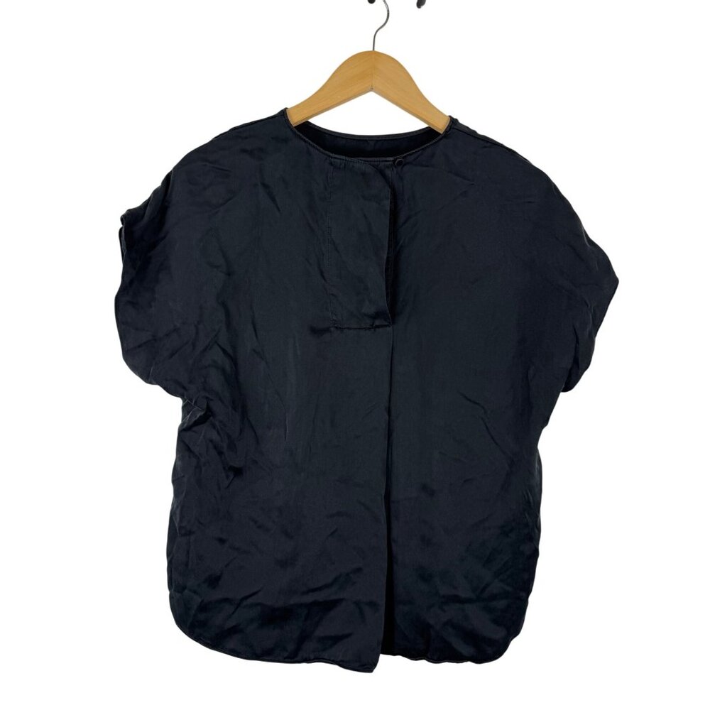 Banana Republic 100% silk relaxed blouse top‎ black sz xs - Picture 2 of 6